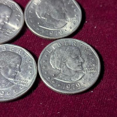 Four U.S. Mint Susan B Anthony 1 Dollar Coins (12)