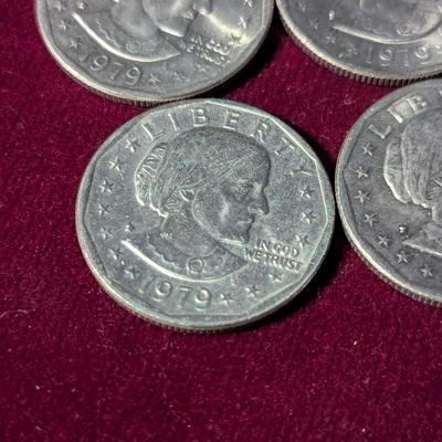 Four U.S. Mint Susan B Anthony 1 Dollar Coins (12)