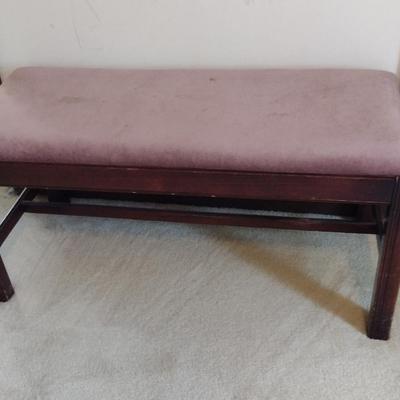 Wood Bench with Upholstered Seat- Approx 35 1/2" Long