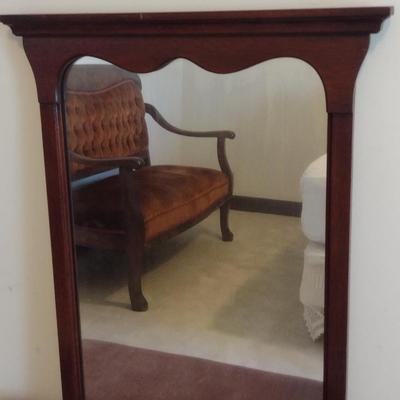 Wood Framed Wall Mirror- Approx 21" x 27"