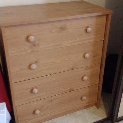 Wood Finish Chest of Drawers (Choice B- Upstairs)