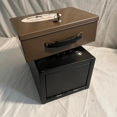 Two Metal Lock Boxes (LR-RG)