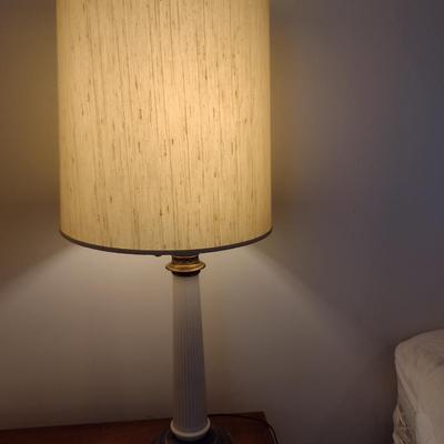 Vintage Metal Base Table Top Lamp with Shade- Approx 34 1/2" Tall