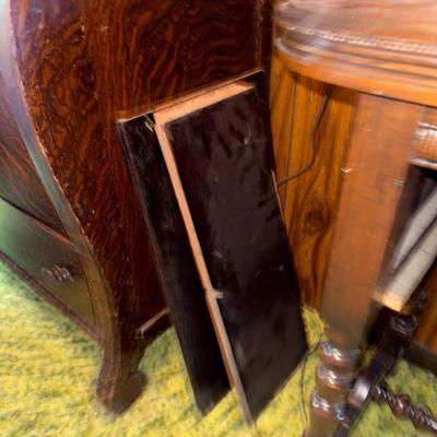 Sale Photo Thumbnail #10: Small table with removable shelf. Does NOT include items on top of table. See pictures for signs of typical wear.
Roughly 30" tall, 37" wide, 18.5" deep
