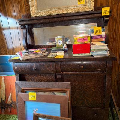 Sale Photo Thumbnail #16: Nice piece of furniture - note wear in photos. Does NOT include items on top of furniture piece
57.5" tall, 42" wide, 20" deep