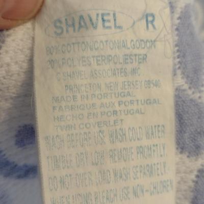 Shavel Twin Size Coverlet Set- Cover, Dust Ruffle, Three Pillow Shams