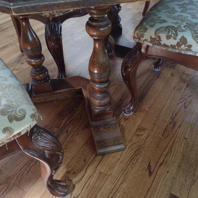 Wooden Dining Table with Four Chairs