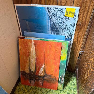 Sale Photo Thumbnail #32: Large lot of different paintings/photos, unframed