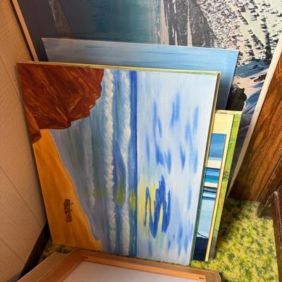 Sale Photo Thumbnail #33: Large lot of different paintings/photos, unframed