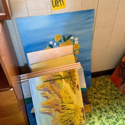 Sale Photo Thumbnail #36: Large lot of paintings, unframed