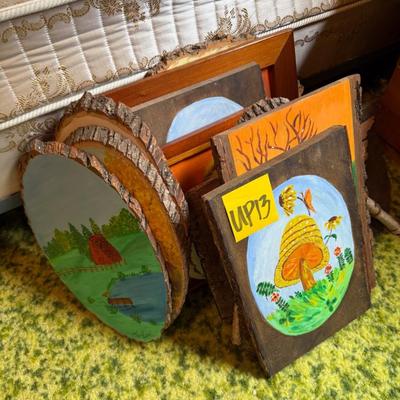 Sale Photo Thumbnail #44: Paintings and pictures, lots of live edge wood