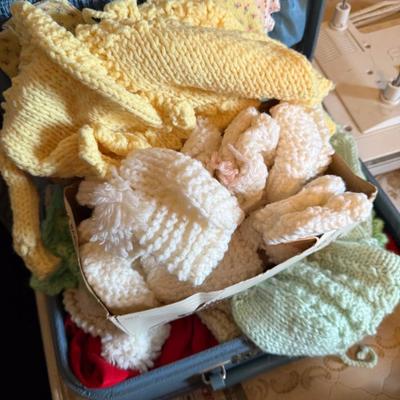 Sale Photo Thumbnail #71: Cute blue case full of doll(?) clothes, baby rattle