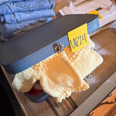 Sale Photo Thumbnail #69: Cute blue case full of doll(?) clothes, baby rattle