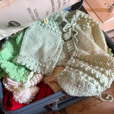 Sale Photo Thumbnail #72: Cute blue case full of doll(?) clothes, baby rattle