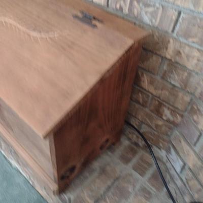 Large, Wooden Storage Box with Duck Design- Approx 28" Wide, 13" Deep.