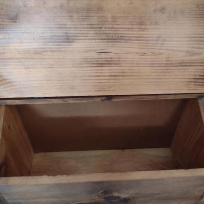 Large, Wooden Storage Box with Duck Design- Approx 28" Wide, 13" Deep.