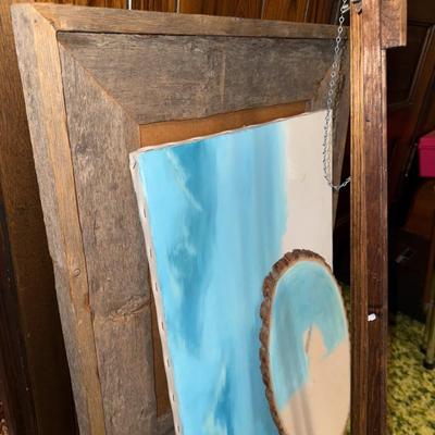 Sale Photo Thumbnail #107: Easel, paintings, large wooden frame