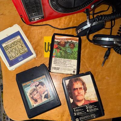 Sale Photo Thumbnail #121: Lamp, 8-tracks, headphones, 8-track player