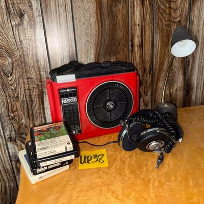 Sale Photo Thumbnail #119: Lamp, 8-tracks, headphones, 8-track player