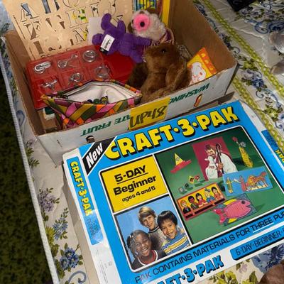 Sale Photo Thumbnail #141: Stuffed animals, marbles, religious crafts, etc.