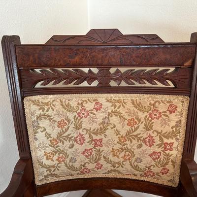 Vintage Carved Wood Armchair