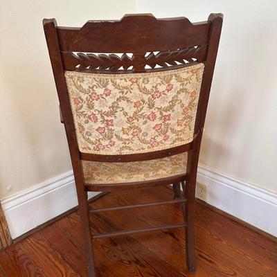 Vintage Carved Wood Armchair