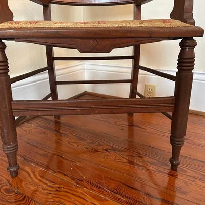 Vintage Carved Wood Armchair