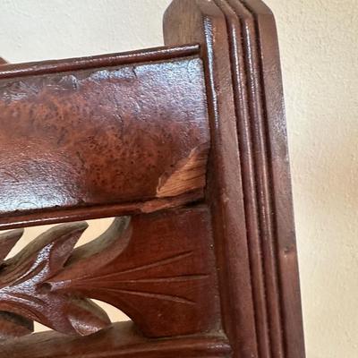 Vintage Carved Wood Armchair