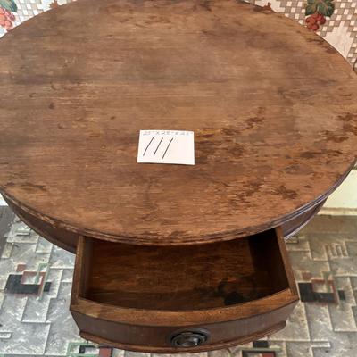 Vintage Round Wood Table