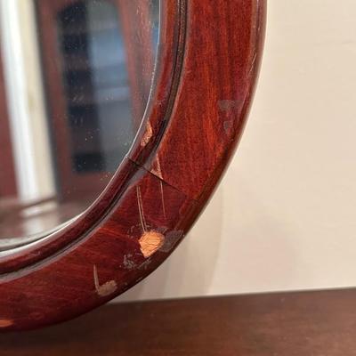 Vintage Scrolled Wood Wall Mirror