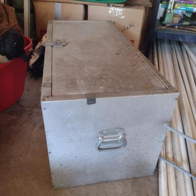 Metal Storage Locker/Trunk- Approx 35" x 16" x 16"
