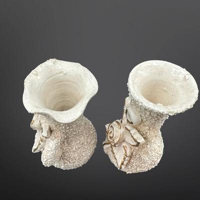Vintage Pair of Textured Bud Vases