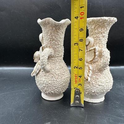 Vintage Pair of Textured Bud Vases
