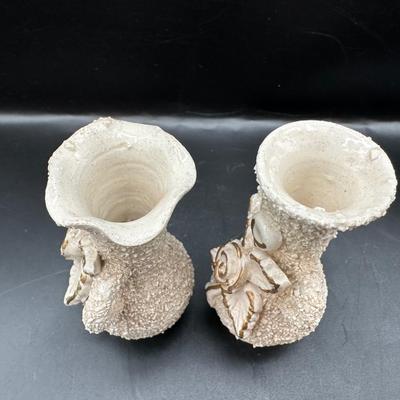 Vintage Pair of Textured Bud Vases