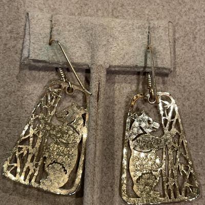 Wild Bryde bear earrings and zebra pill box