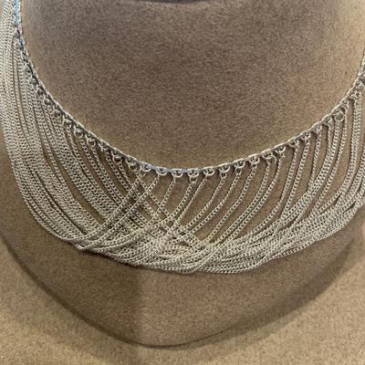 Fancy sterling necklace with ring that says Hope