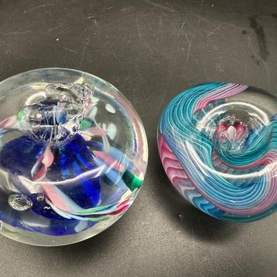 Hand-Blown Art Glass Paperweights
