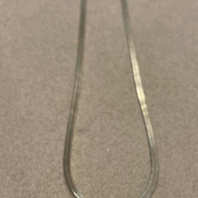 925 stamped herring bone necklace