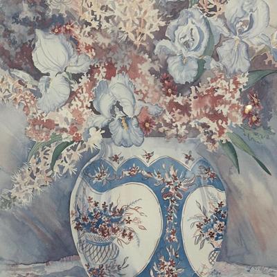 Dorothy Shoemaker Signed Print “Vase Peonies & Lace”