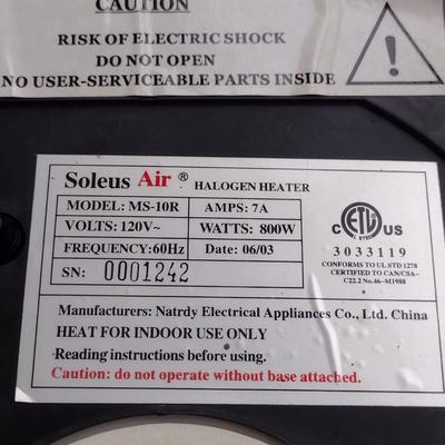 Soleus Air Oscillating Halogen Heater- Model MS-10R