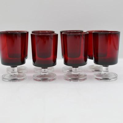 Vintage Cranberry Ruby Red Shot Glasses (8)