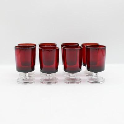 Vintage Cranberry Ruby Red Shot Glasses (8)