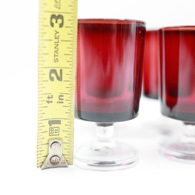 Vintage Cranberry Ruby Red Shot Glasses (8)