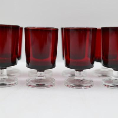 Vintage Cranberry Ruby Red Shot Glasses (8)