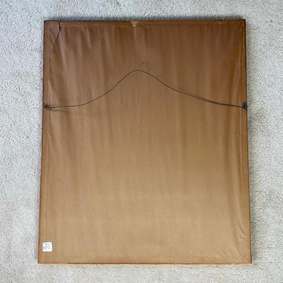 HZ311 Large Original Watercolor Signed "Frank L. Beebe" Canvas Back