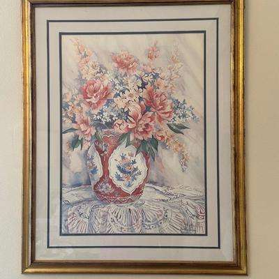 Dorothy Shoemaker Signed & Framed Floral Print