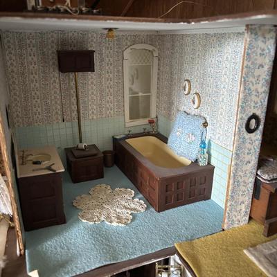 Handmade Miniature Doll House With Stand and Light