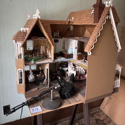 Handmade Miniature Doll House With Stand and Light