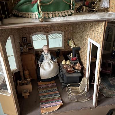 Handmade Miniature Doll House With Stand and Light