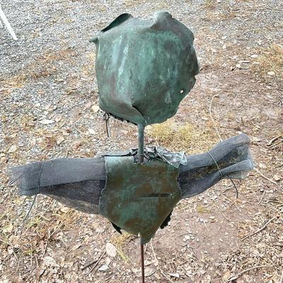 G331 Copper Scarecrow Garden Ornament